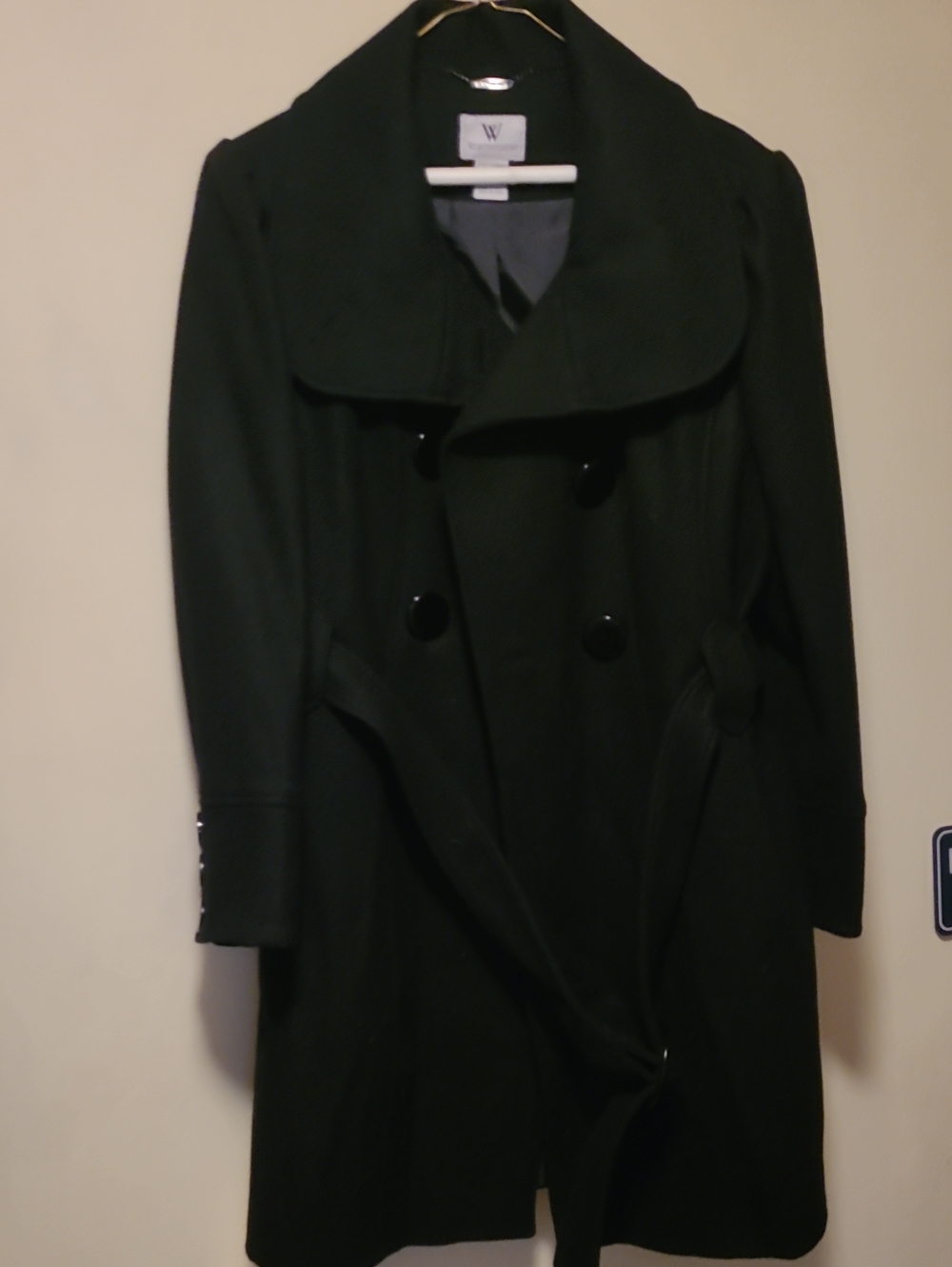 Worthington Black Double-Breasted Trench Coat